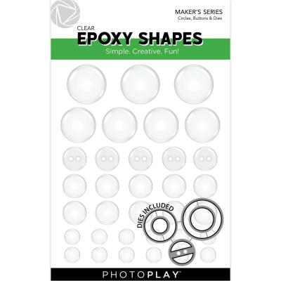PhotoPlay - Epoxy Shapes  With Die Circles & Buttons